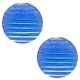 Basic cabochon 12mm stripe Capri blue holographic